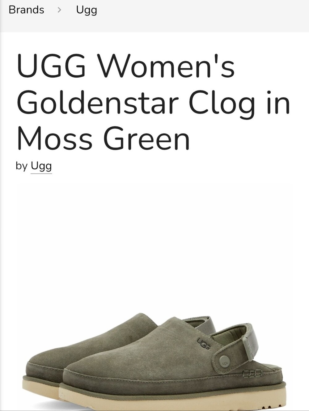 NWT★ UGG  Goldenstar clog In Strapped  Sandal